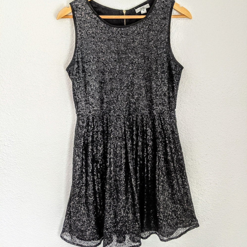 Black Sequined A-line dress